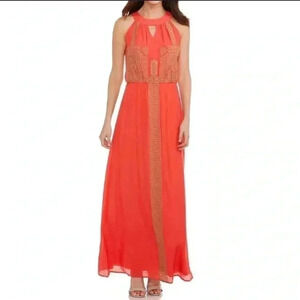 THML Anthropologie Orange Tribal Maxi Dress